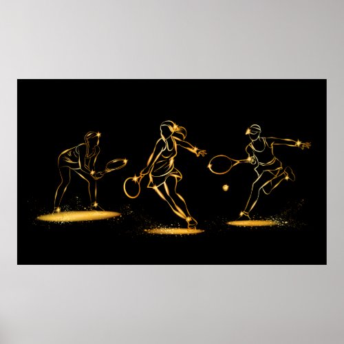 Tennis 2 Brighter Gold Color Poster