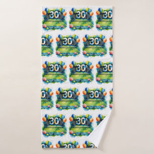 Tennis 30th Birthday Bath Towel