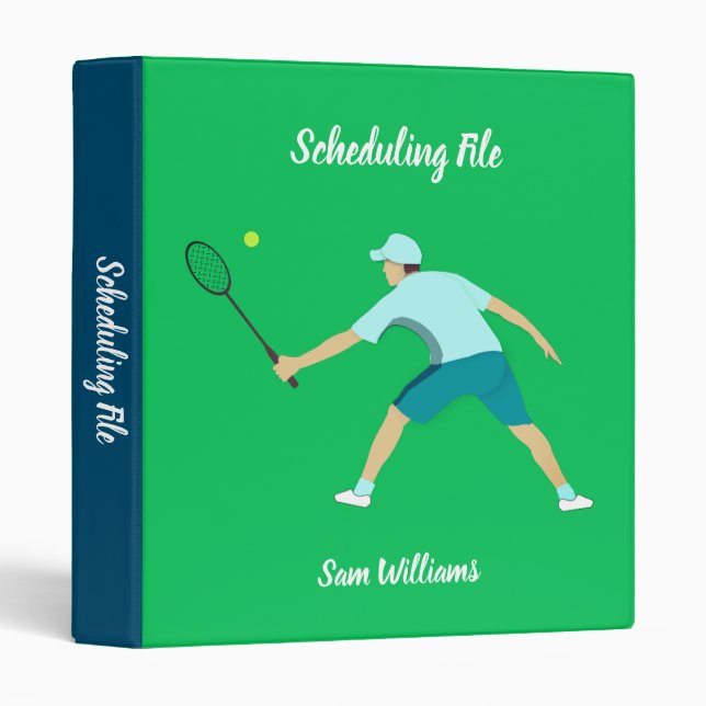 Tennis 3 Ring Binder (Front/Spine)