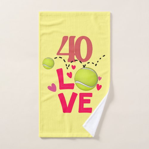 Tennis 40th Birthday funny gifts for player Hand Towel