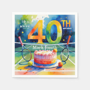 Tennis 40th Birthday Napkins