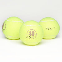 Tennis 40th Birthday Personalized Monogrammed Tennis Balls
