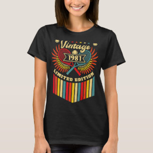 Tennis 41st Birthday Men Women Vintage 1981 Tennis T-Shirt