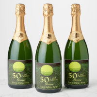 Tennis 50th and Fabulous Birthday Party Champagne Label