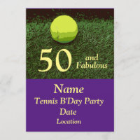 Tennis 50th and Fabulous Birthday Party Invitation