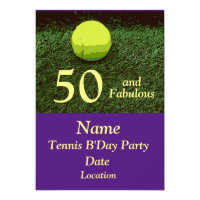 Tennis 50th and Fabulous Birthday Party Invitation