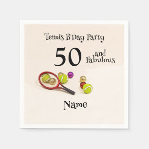 Tennis 50th and Fabulous Birthday Party Napkins