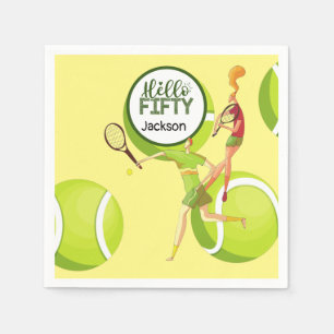 Tennis 50th Birthday Anniversary Napkins