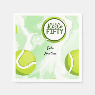 Tennis 50th Birthday Anniversary Napkins