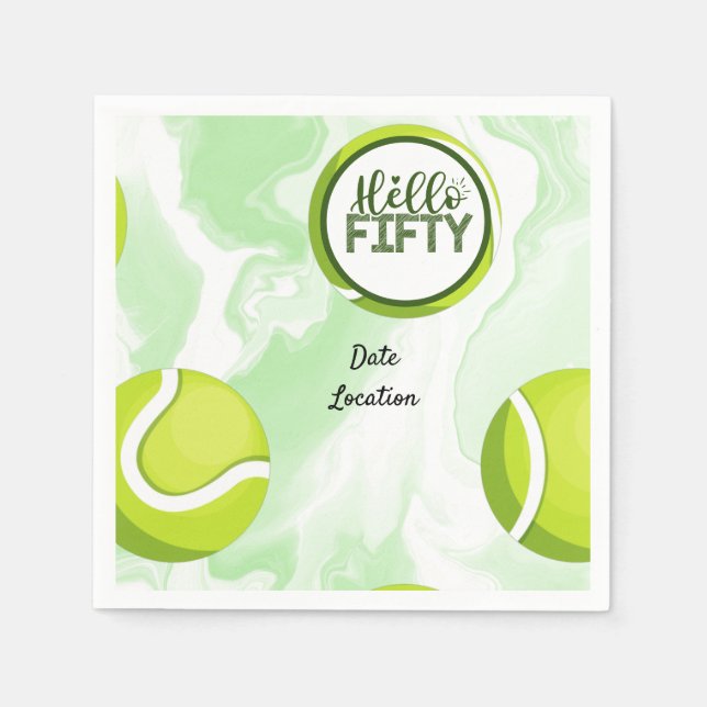 Tennis 50th Birthday Anniversary  Napkins (Front)