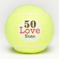 Tennis 50th Birthday ball with love and name