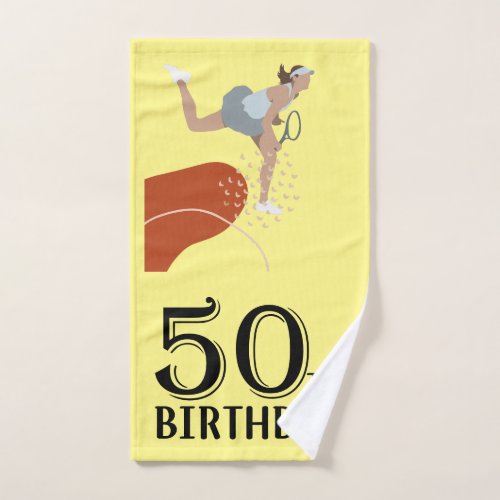 Tennis 50th Birthday funny gifts for player Hand Towel