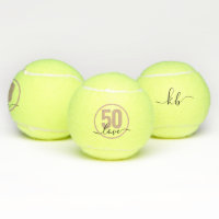 Tennis 50th Birthday Personalized Monogram Tennis Balls