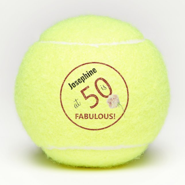 Tennis 50th Birthday tennis ball and number  (Front)