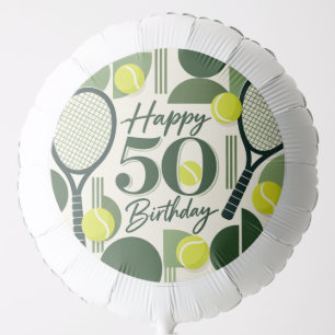Tennis 50th Birthday tennis ball and number Balloon