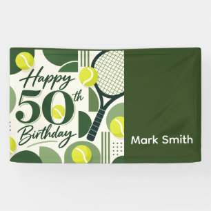 Tennis 50th Birthday tennis ball and number Banner