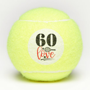 Tennis 60th Birthday and  sixty number with love  Balls