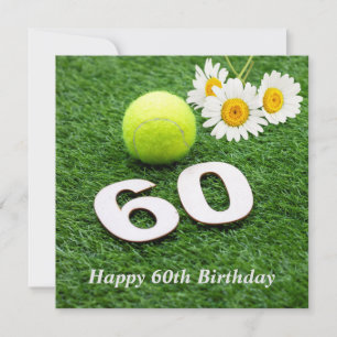 Tennis 60th birthday anniversary with tennis ball card
