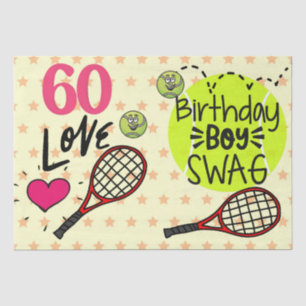 Tennis 60th Birthday Boy Tissue Paper