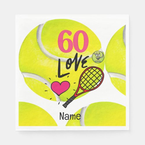 Tennis 60th Birthday for Tennis Player   Napkins