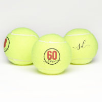 Tennis 60th Birthday Monogram Personalized Tennis Balls