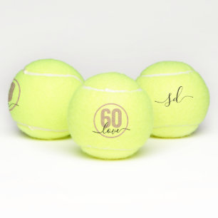 Tennis 60th Birthday Monogrammed Custom Balls