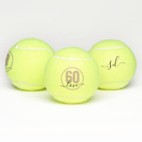 Tennis 60th Birthday Monogrammed Custom Tennis Balls