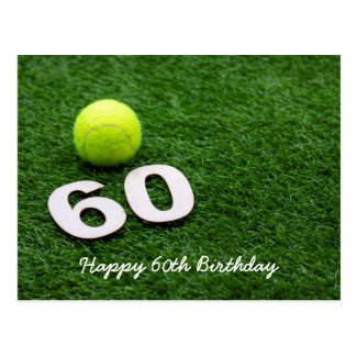 Tennis 60th Birthday Postcard