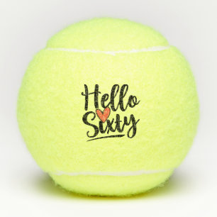 Tennis 60th Birthday Sixty Hello sixty with love Balls