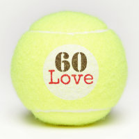 Tennis 60th Birthday  tennis ball and number love