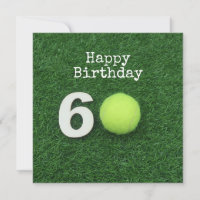 Tennis 60th Birthday with tennis ball and number Card