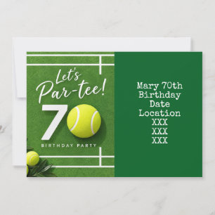 Tennis 70th Birthday Invitation