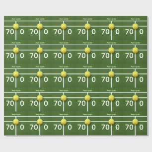 TENNIS 70th Birthday on tennis court Wrapping Paper