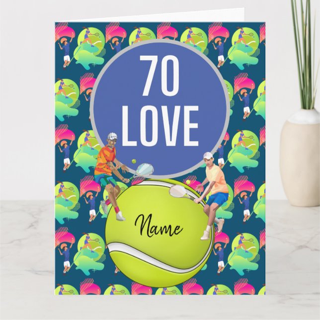 Tennis 70th Birthday seventy LOVE  Card (Front)