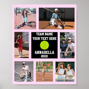 Tennis 7 Photo collage Pink team name Poster