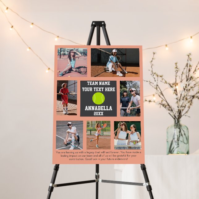 Tennis 7 photo collage player name foam board (In Situ (Stand))