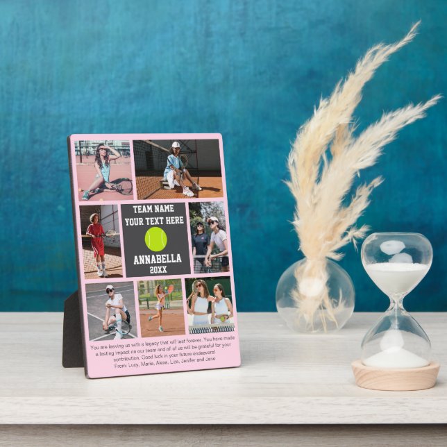 Tennis 7 photo collage player name plaque (Side)