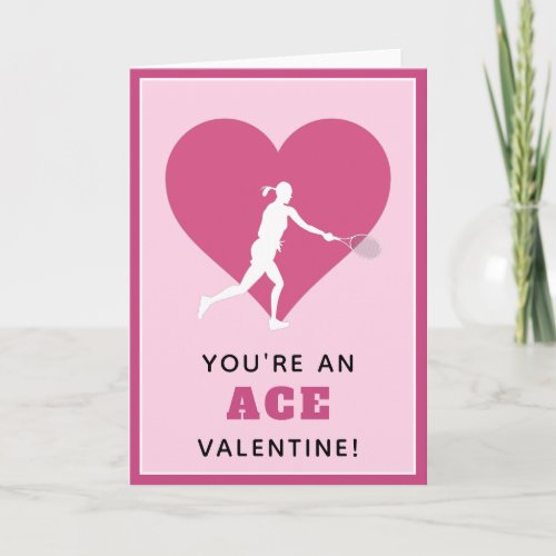 Tennis Ace Valentine Funny Saying for Her Sports C Card