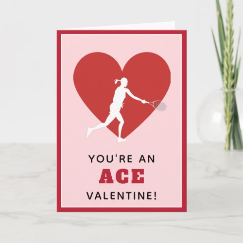 Tennis Ace Valentine Funny Saying for Her Sports Card