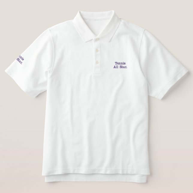 Tennis All Star Embroidered, Embroidered Polo Shirt (Design Front)