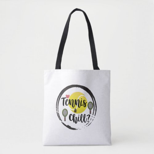 Tennis and Chill Balls and Rackets White Tote Bag