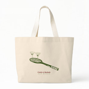 tennis and martinis  large tote bag