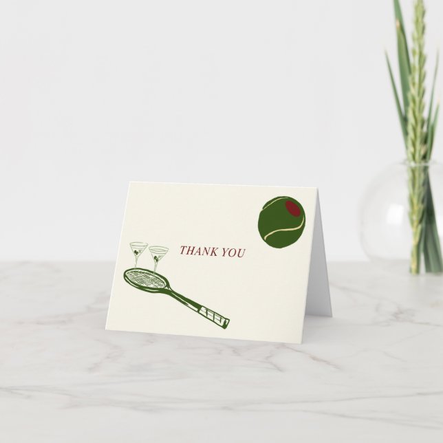 tennis and martinis thank you card  (Front)