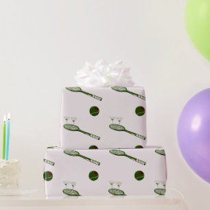 Tennis and martinis wrapping paper