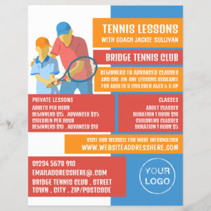 Tennis Art Design, Tennis Lessons/Classes Flyer