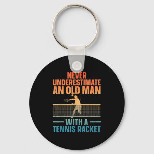 Tennis Art For Men Grandpa Tennis Lover Tennis Pla Keychain