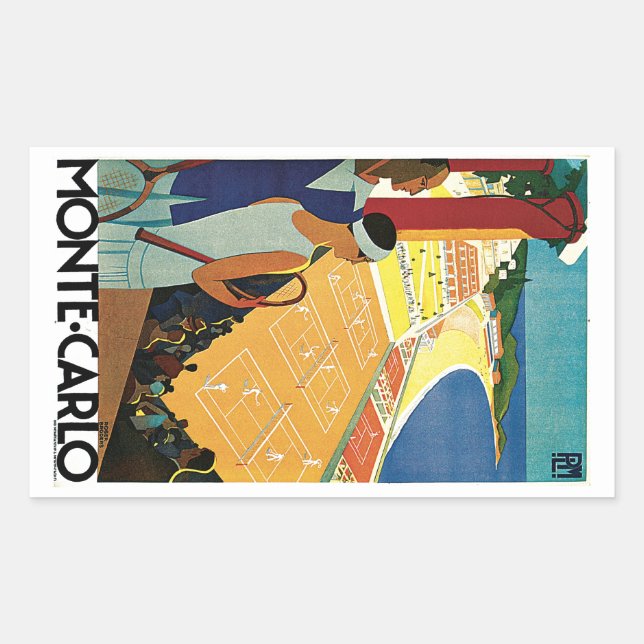 Tennis at Monte Carlo Rectangular Sticker (Front)