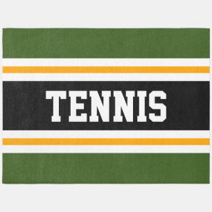 TENNIS Athletic Forest Green Black Orange Stripes Outdoor Rug