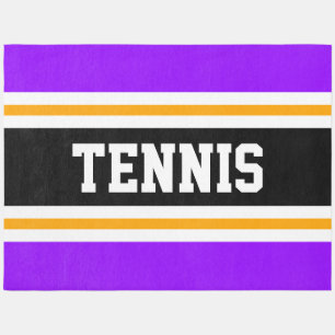 TENNIS Athletic Purple Black Yellow Racing Stripes Outdoor Rug