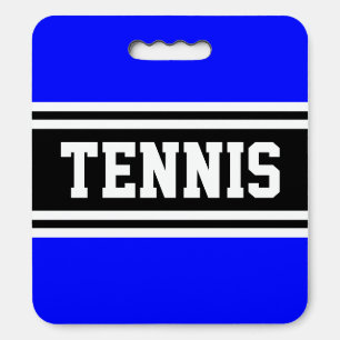 TENNIS Athletic Royal Blue Black White Stripes Seat Cushion